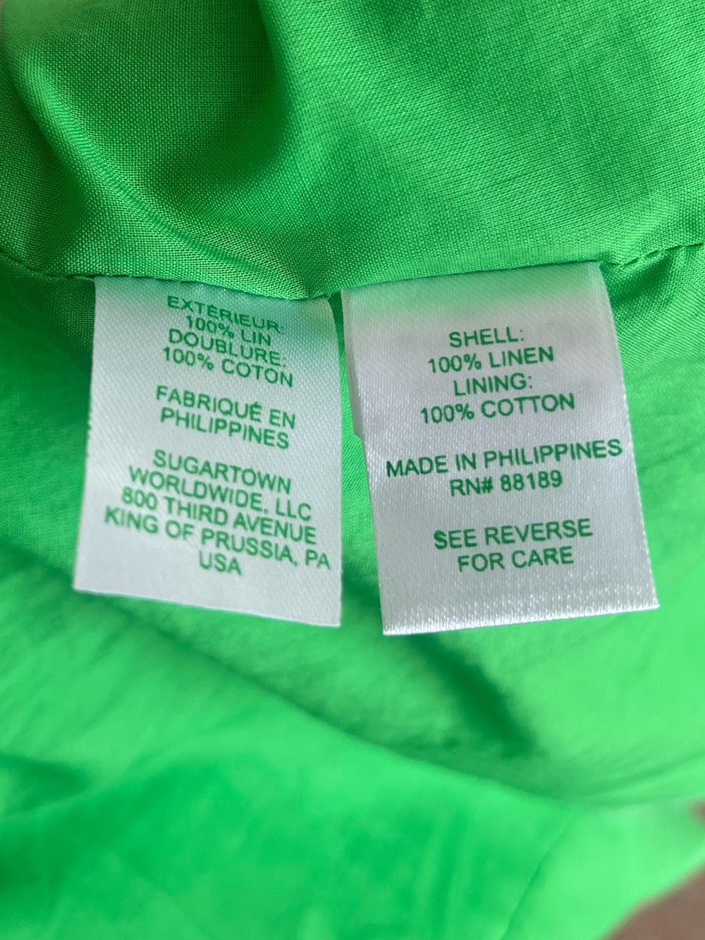 Lilly Pulitzer Kylanne Gecko Green Linen Cutout Puff Sleeve Mini Dress Size 2 - Picture 7 of 7